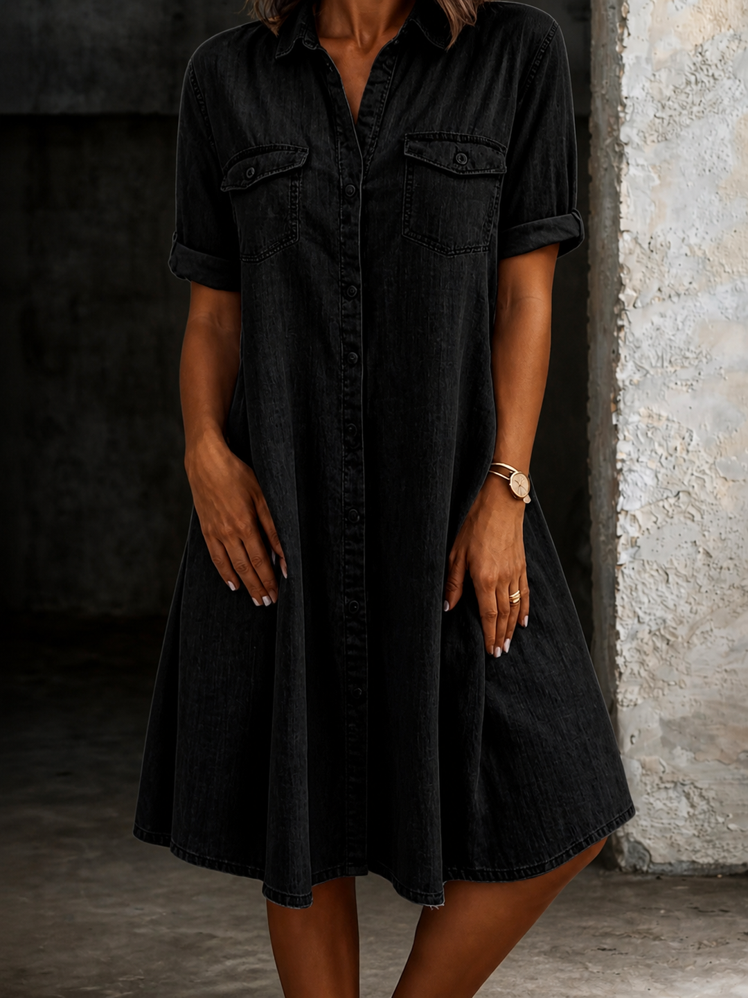 Clodagh | Casual Denim Style Midi Dress