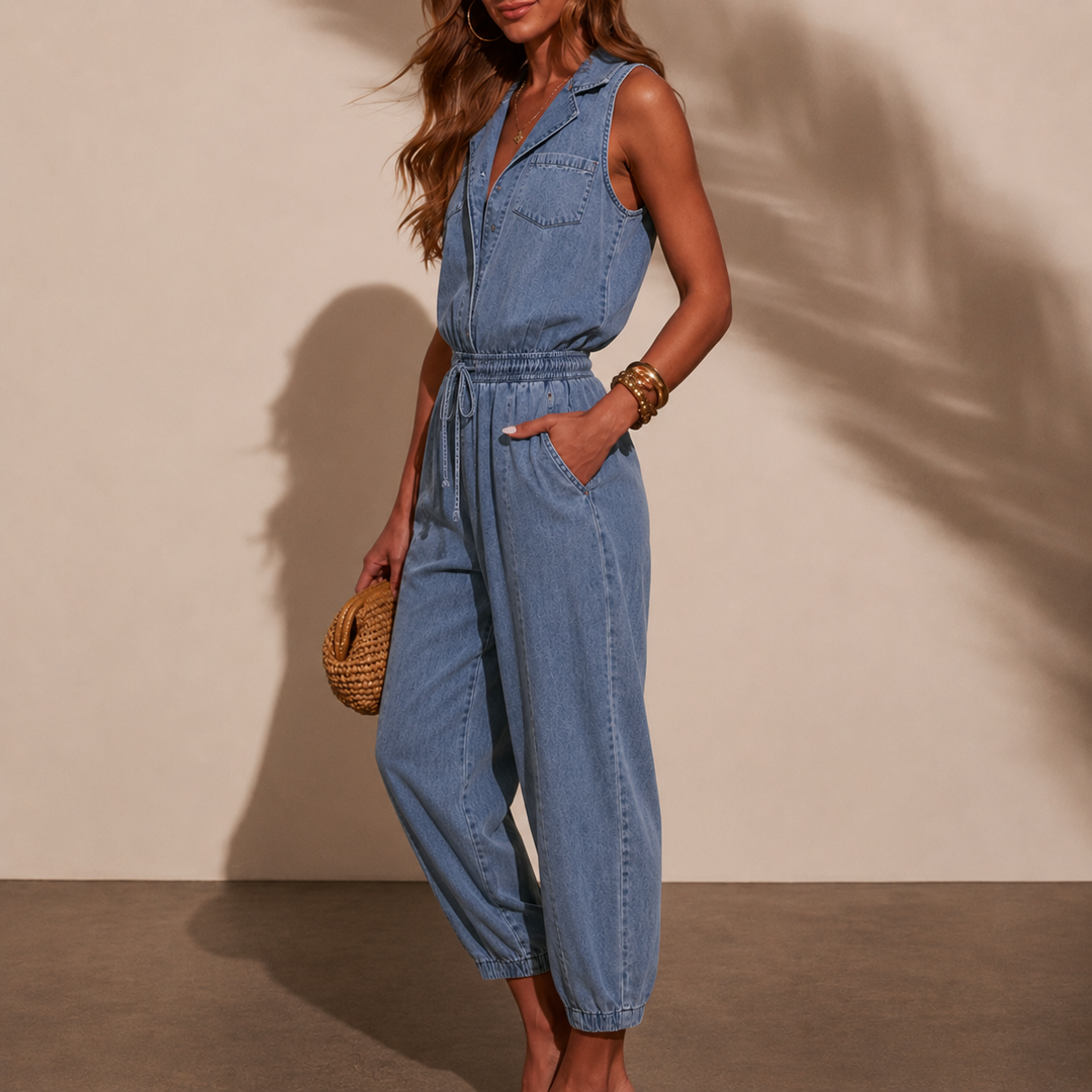 Dearbhla | Sleeveless Denim Jumpsuits