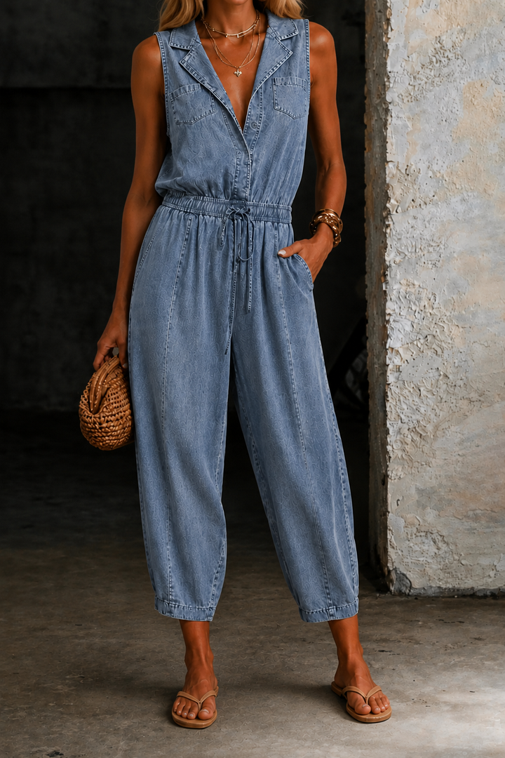 Dearbhla | Sleeveless Denim Jumpsuits