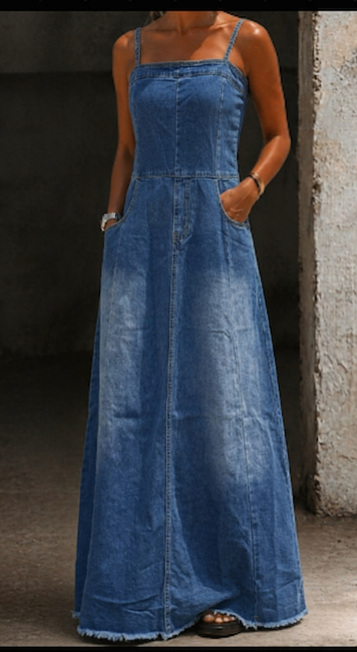 Laoise | Vintage Denim Maxi Dress
