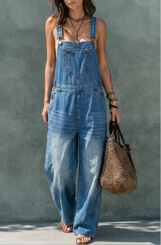 Sadhbh | Elastic Waist Denim Jumpsuit