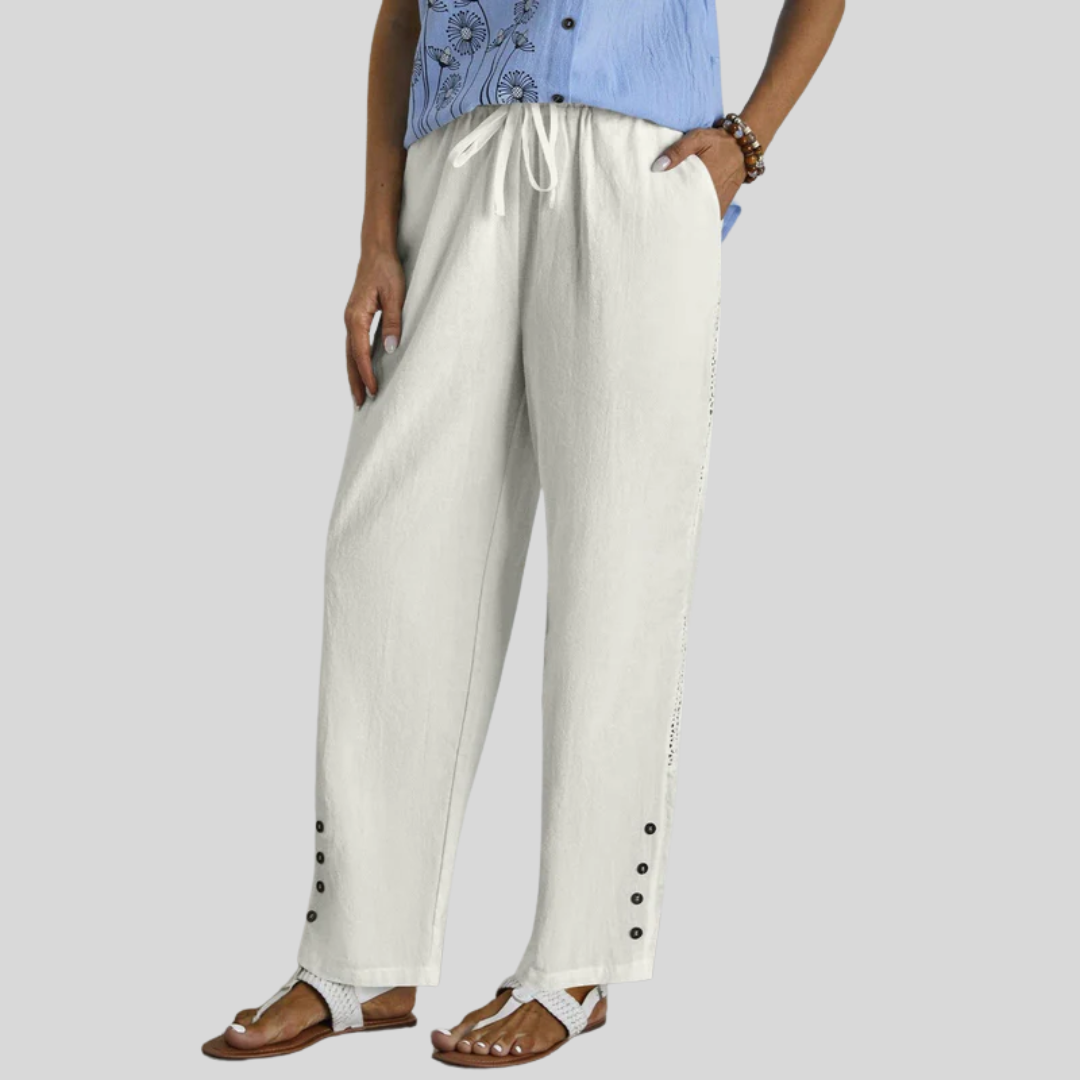 Nuala | Relaxed Button-Detail Trousers