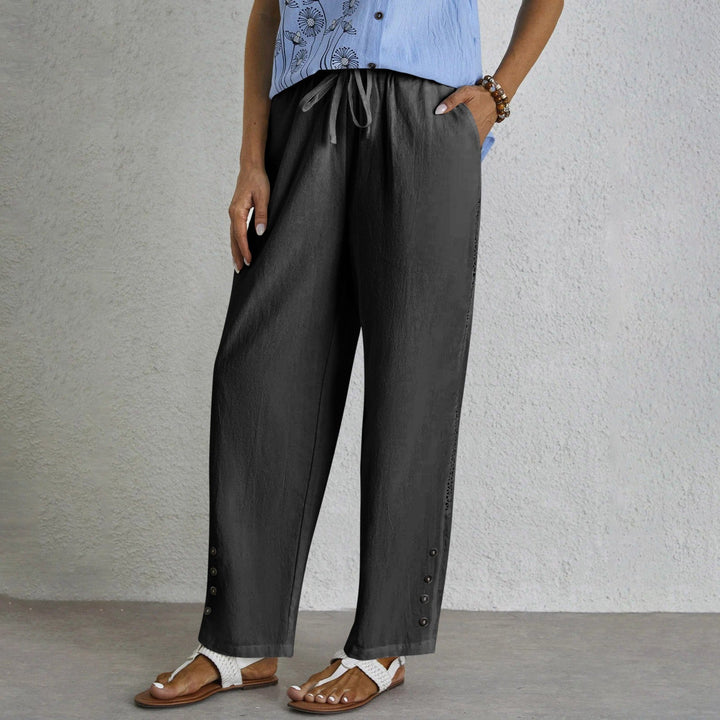 Nuala | Relaxed Button-Detail Trousers