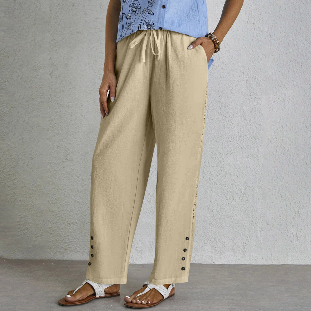 Nuala | Relaxed Button-Detail Trousers
