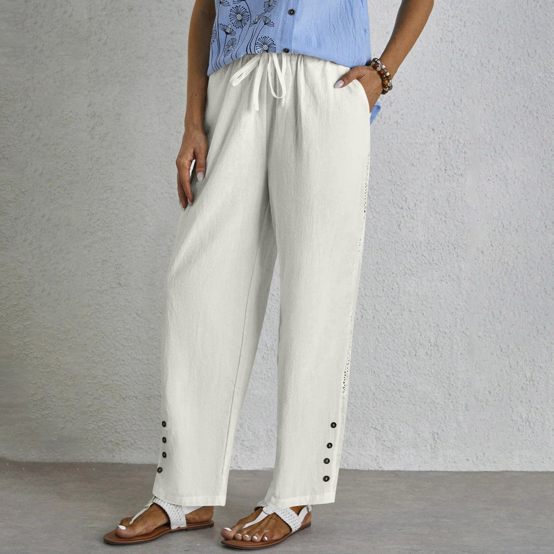 Nuala | Relaxed Button-Detail Trousers