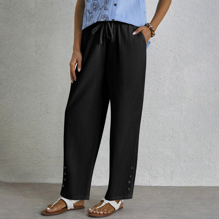Nuala | Relaxed Button-Detail Trousers