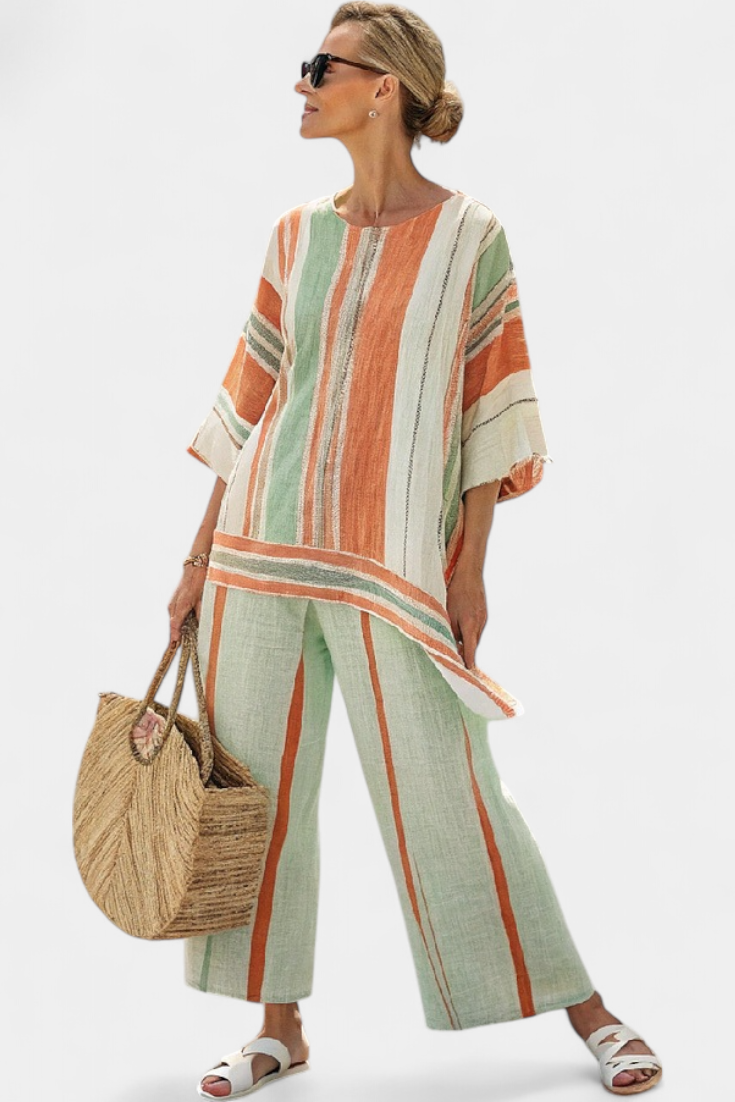 Rioghna | Striped Linen Set