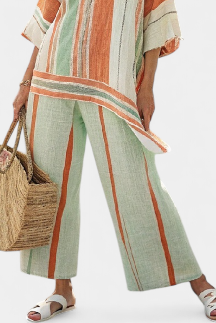 Rioghna | Striped Linen Set