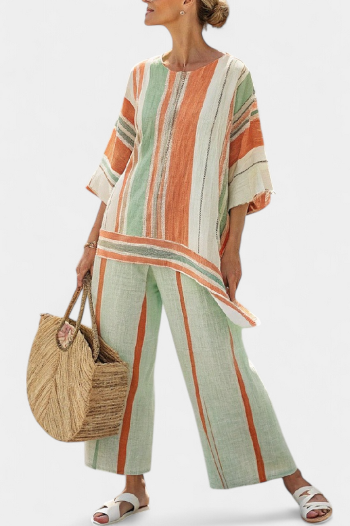 Rioghna | Striped Linen Set
