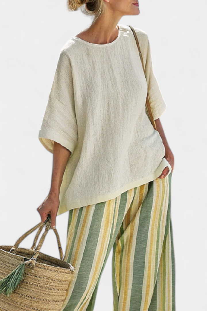 Odharnait | Bamboo Linen Set in Olive Colour