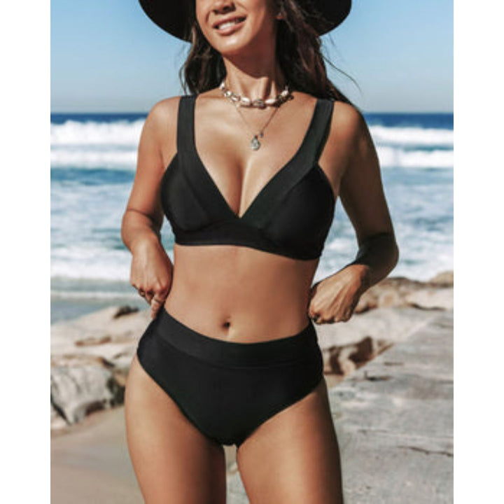 Gráinne | Plain High-Waisted Swimsuit