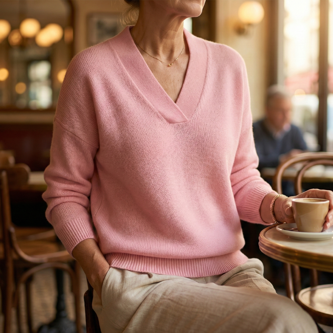 Siobhán | Soft V-Neck Jumper in a Relaxed Cut