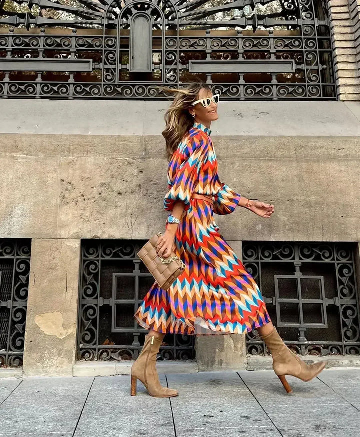 Ríonach | Vibrant Geometric Dress