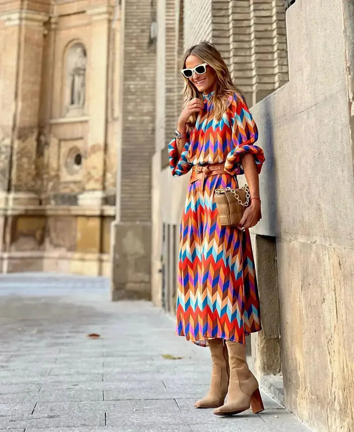 Ríonach | Vibrant Geometric Dress