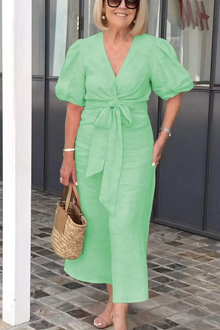 Maebh | Elegant V-Neck Midi Dress