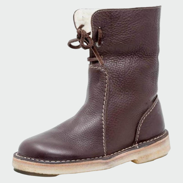 Waterproof Leather Wool-Lined Boots
