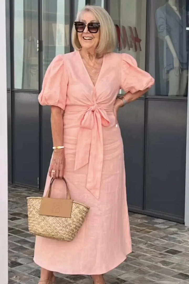 Maebh | Elegant V-Neck Midi Dress