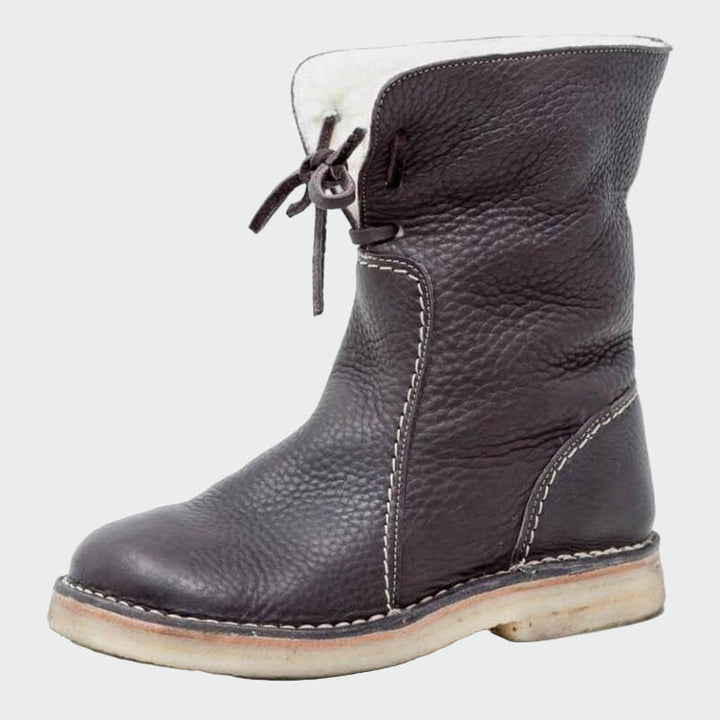 Waterproof Leather Wool-Lined Boots