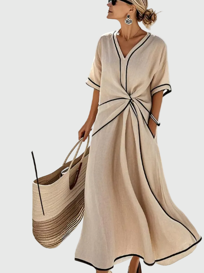 Niamh | Draped Ribbed Maxi Dress
