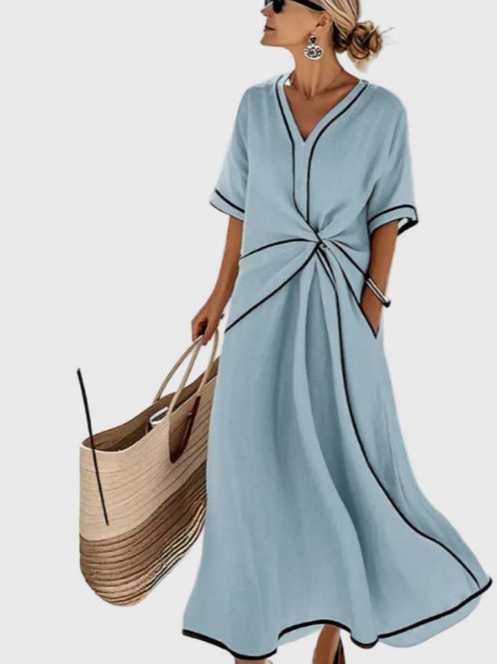 Niamh | Draped Ribbed Maxi Dress