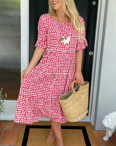 Eimear | Short-Sleeve Midi Dress