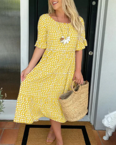 Eimear | Short-Sleeve Midi Dress