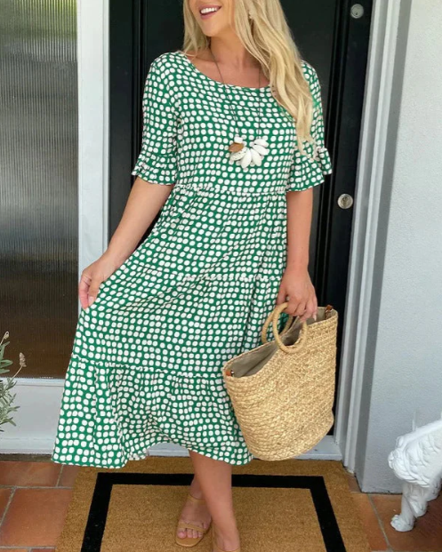 Eimear | Short-Sleeve Midi Dress