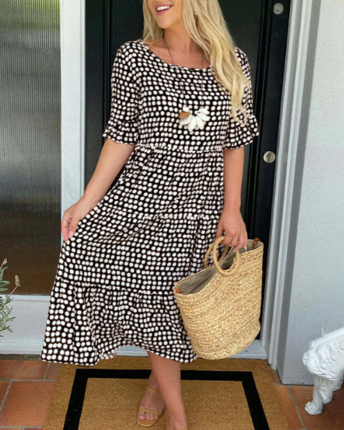 Eimear | Short-Sleeve Midi Dress
