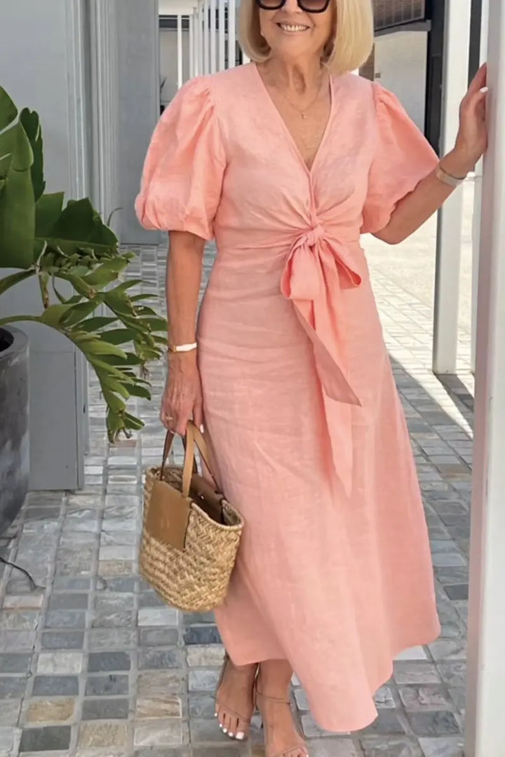 Maebh | Elegant V-Neck Midi Dress