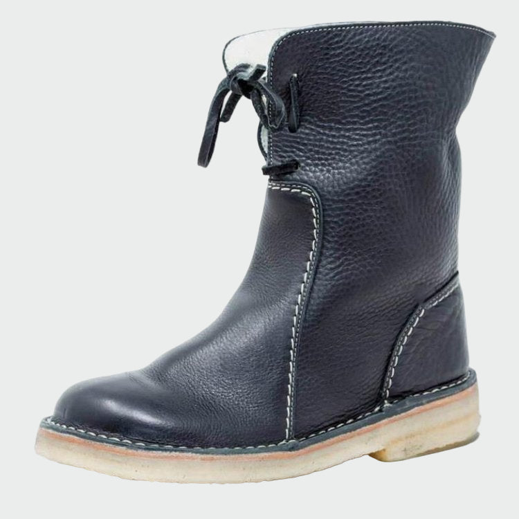 Waterproof Leather Wool-Lined Boots