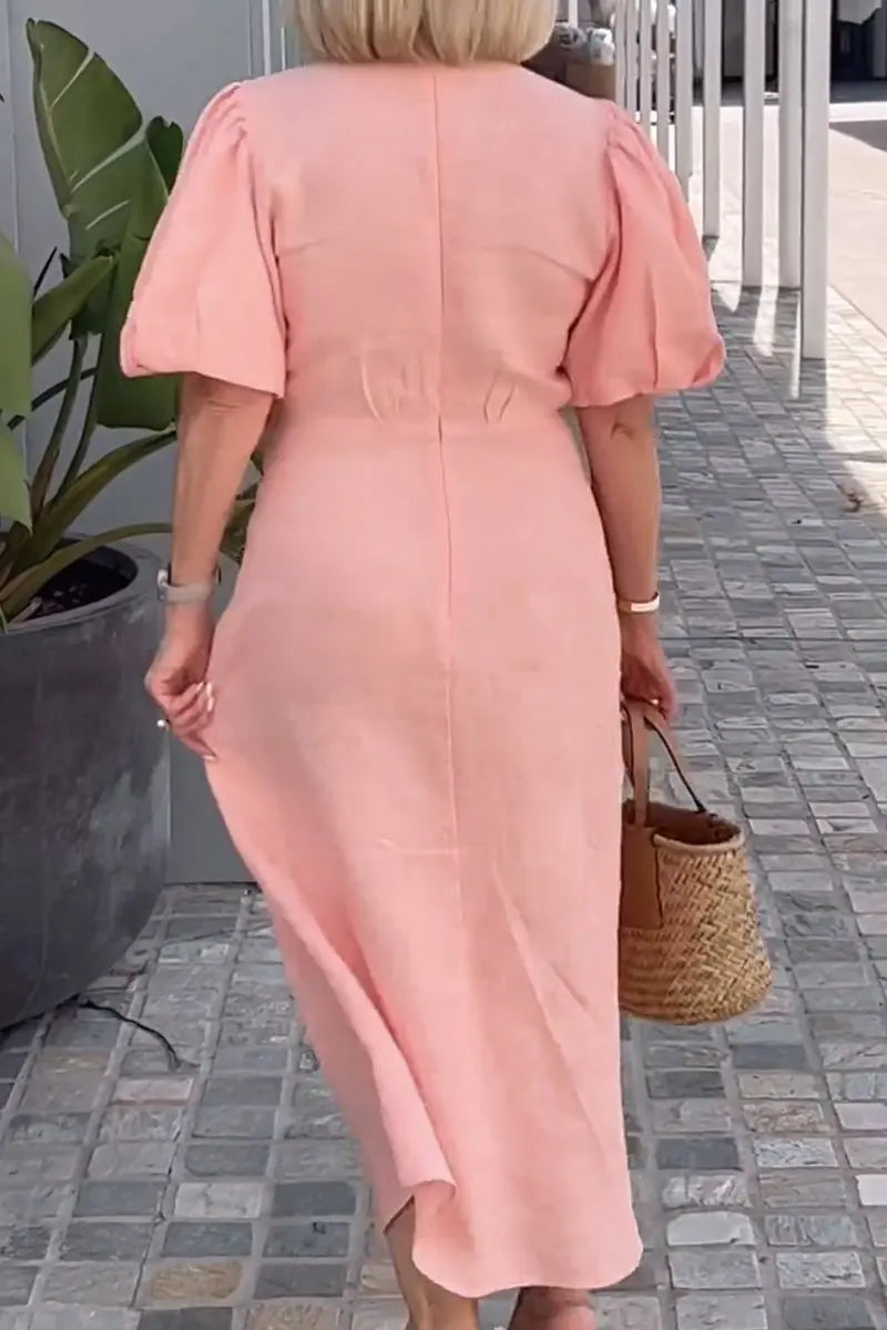 Maebh | Elegant V-Neck Midi Dress