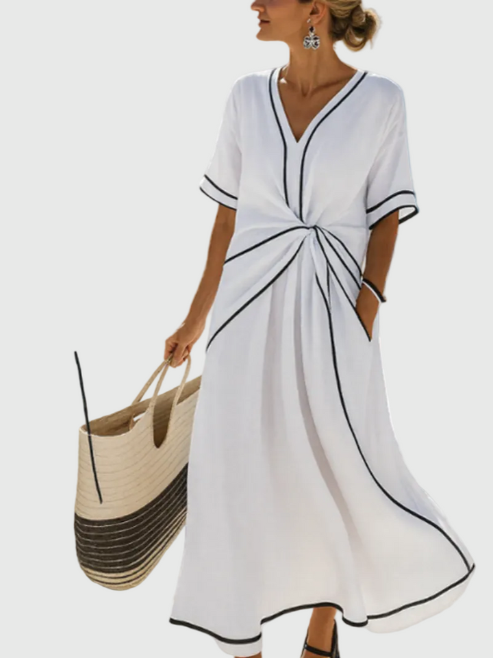 Niamh | Draped Ribbed Maxi Dress