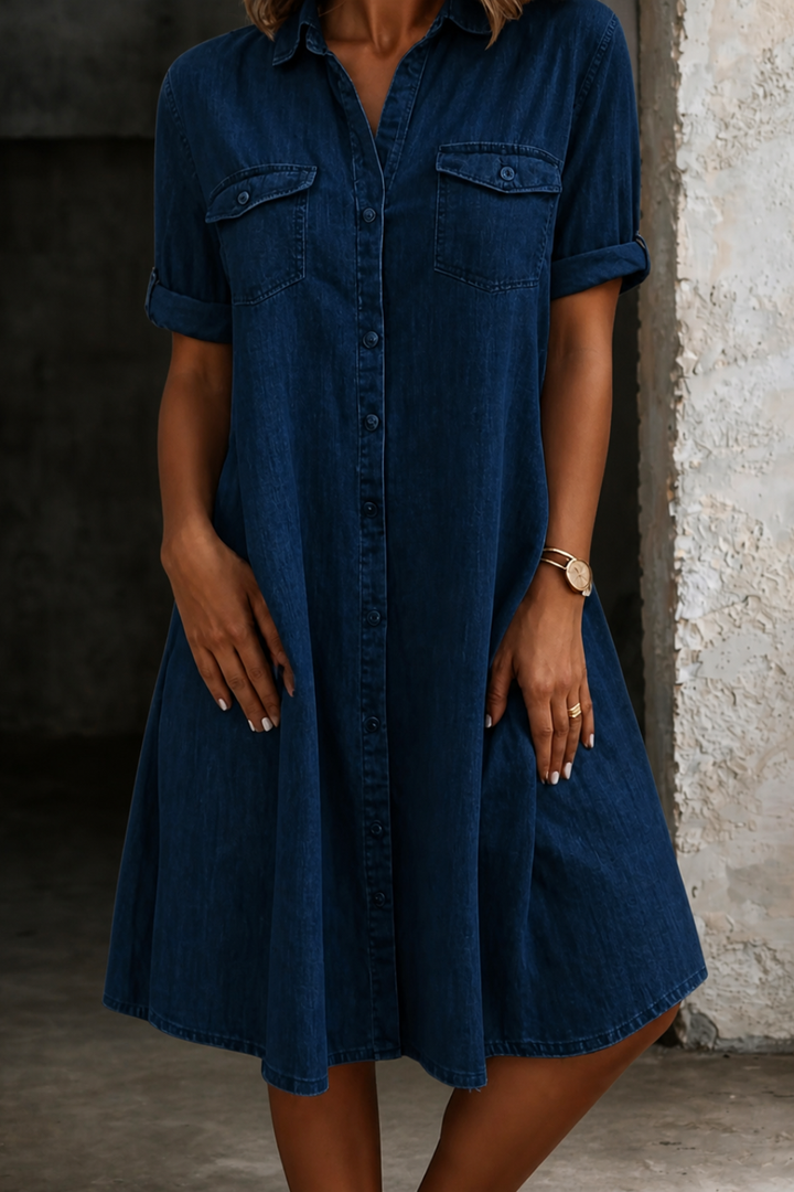 Clodagh | Casual Denim Style Midi Dress