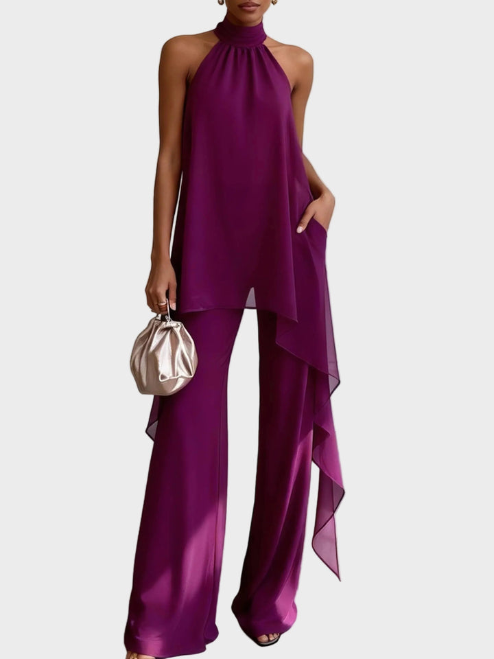 Zelah | Elegant Halter Set with Trousers