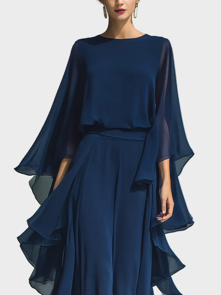Afric | Elegant Chiffon Ruffle Set