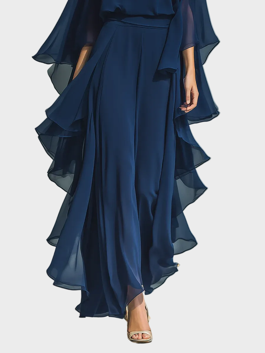 Afric | Elegant Chiffon Ruffle Set