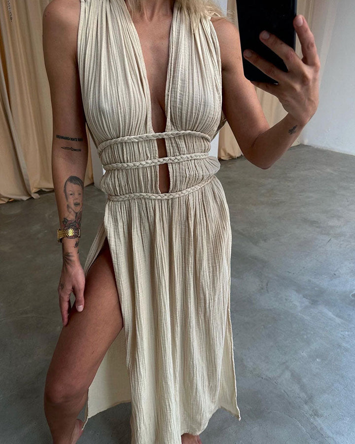 Peig | Textured Slit Dress