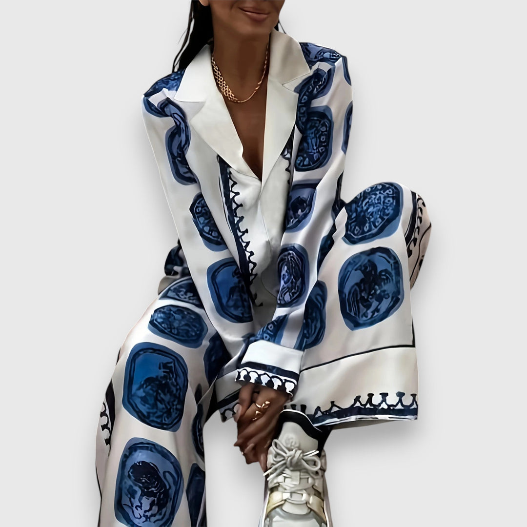 Eibhlin | Women's Patterned Satin Set