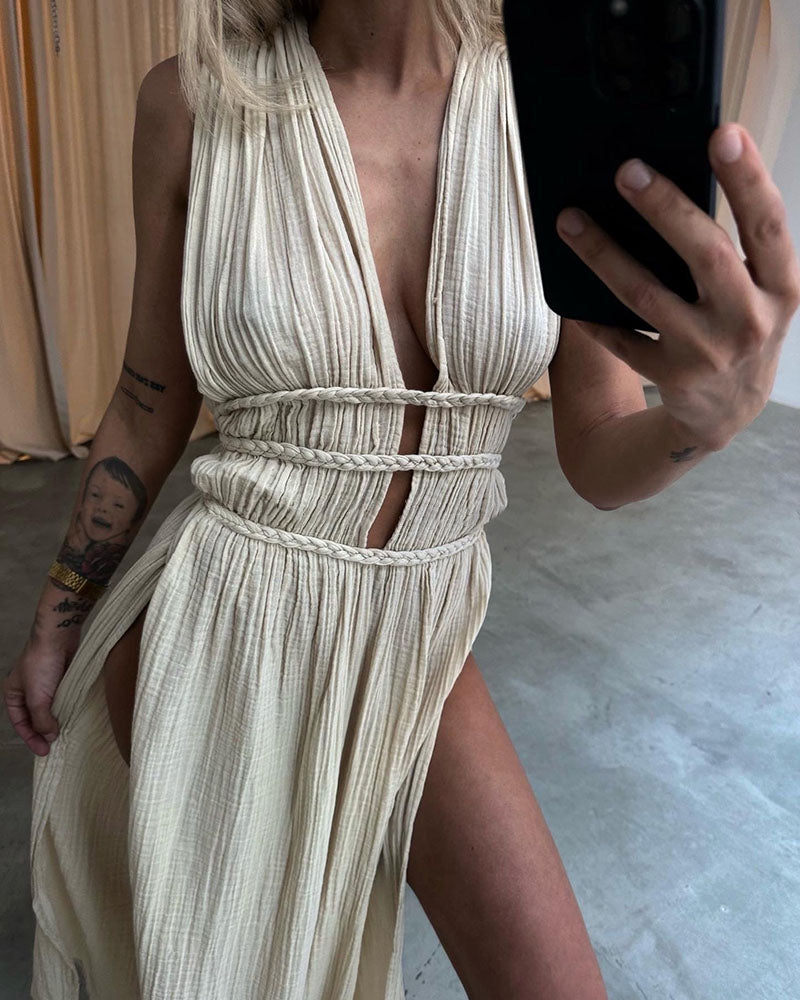 Peig | Textured Slit Dress