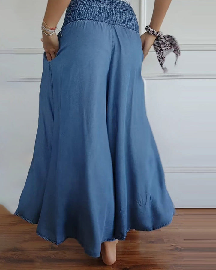 Riona | Elastic Waist Wide-Leg Trousers