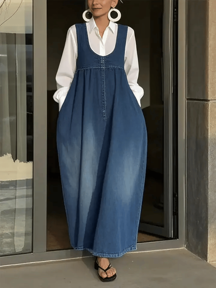 Gobnait | Loose Denim Vest Dress