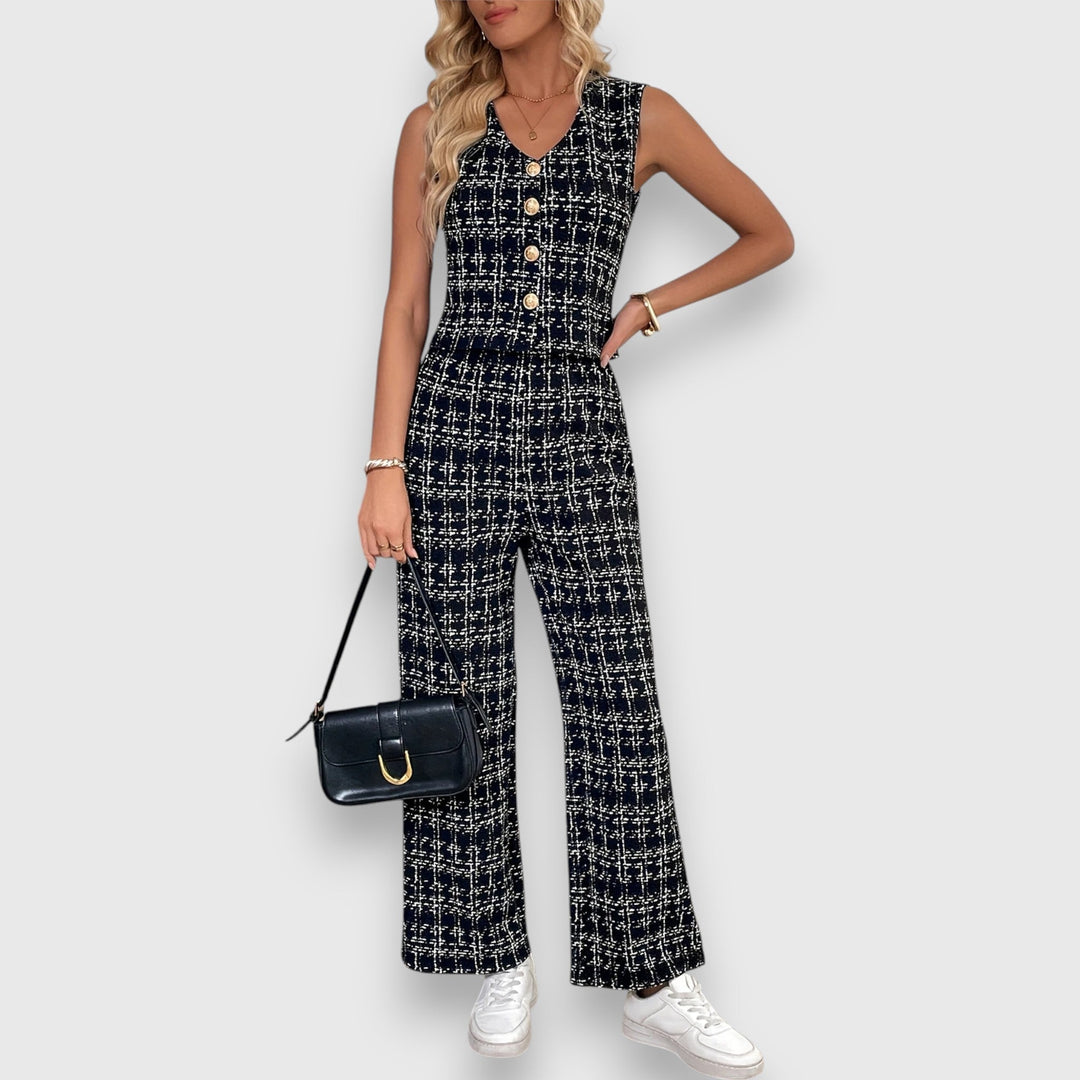 Nuala | Two-Piece Set with V-Neck and Matching Trousers