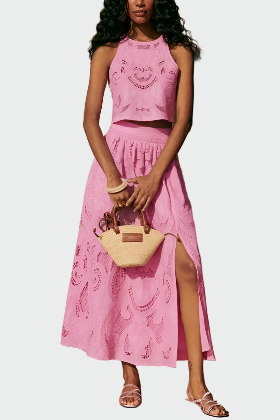 Caitlin | Women's Lace Set with Top and Skirt