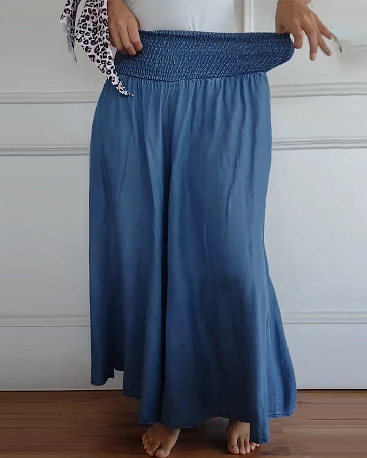 Riona | Elastic Waist Wide-Leg Trousers
