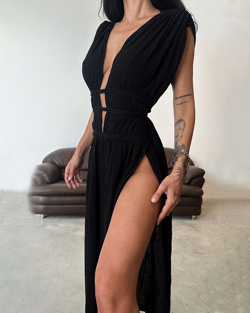Peig | Textured Slit Dress