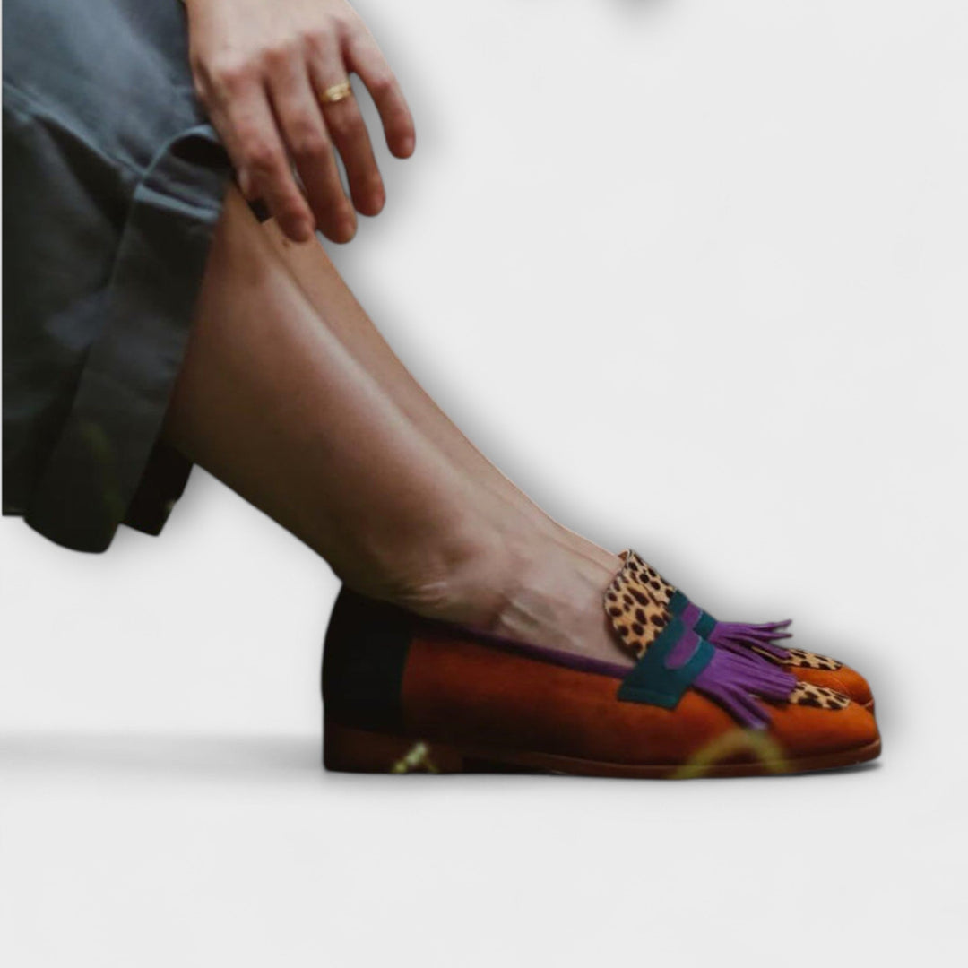 Roisin | Brown Leopard Loafers