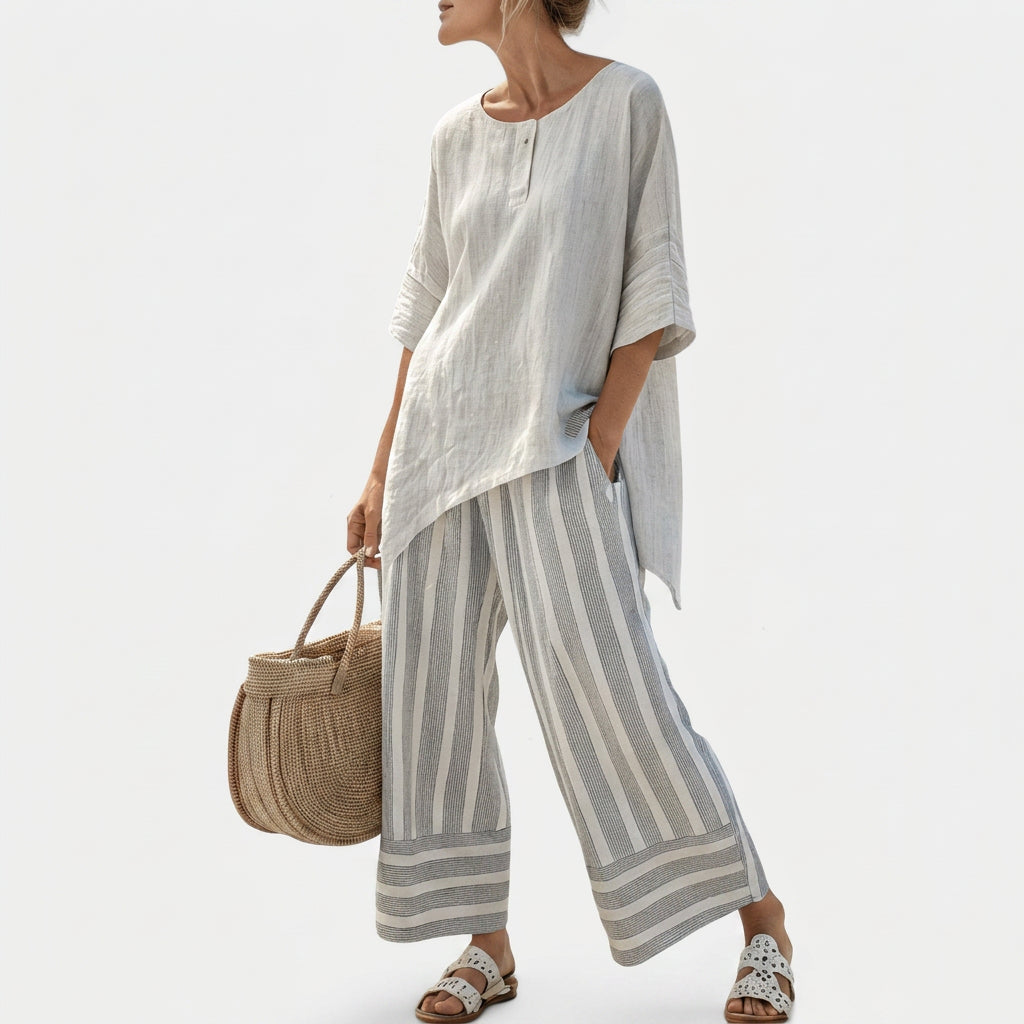 Liadain | Asymmetrical Blouse Set