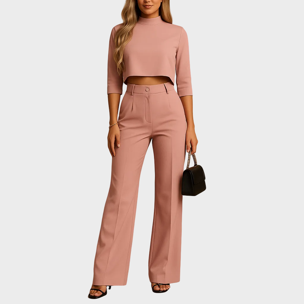 Viona | Fitted Autumn Set with Top and Trousers for Women