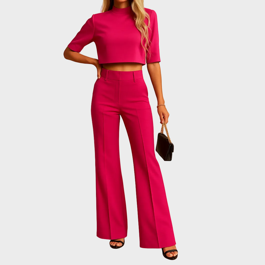 Viona | Fitted Autumn Set with Top and Trousers for Women