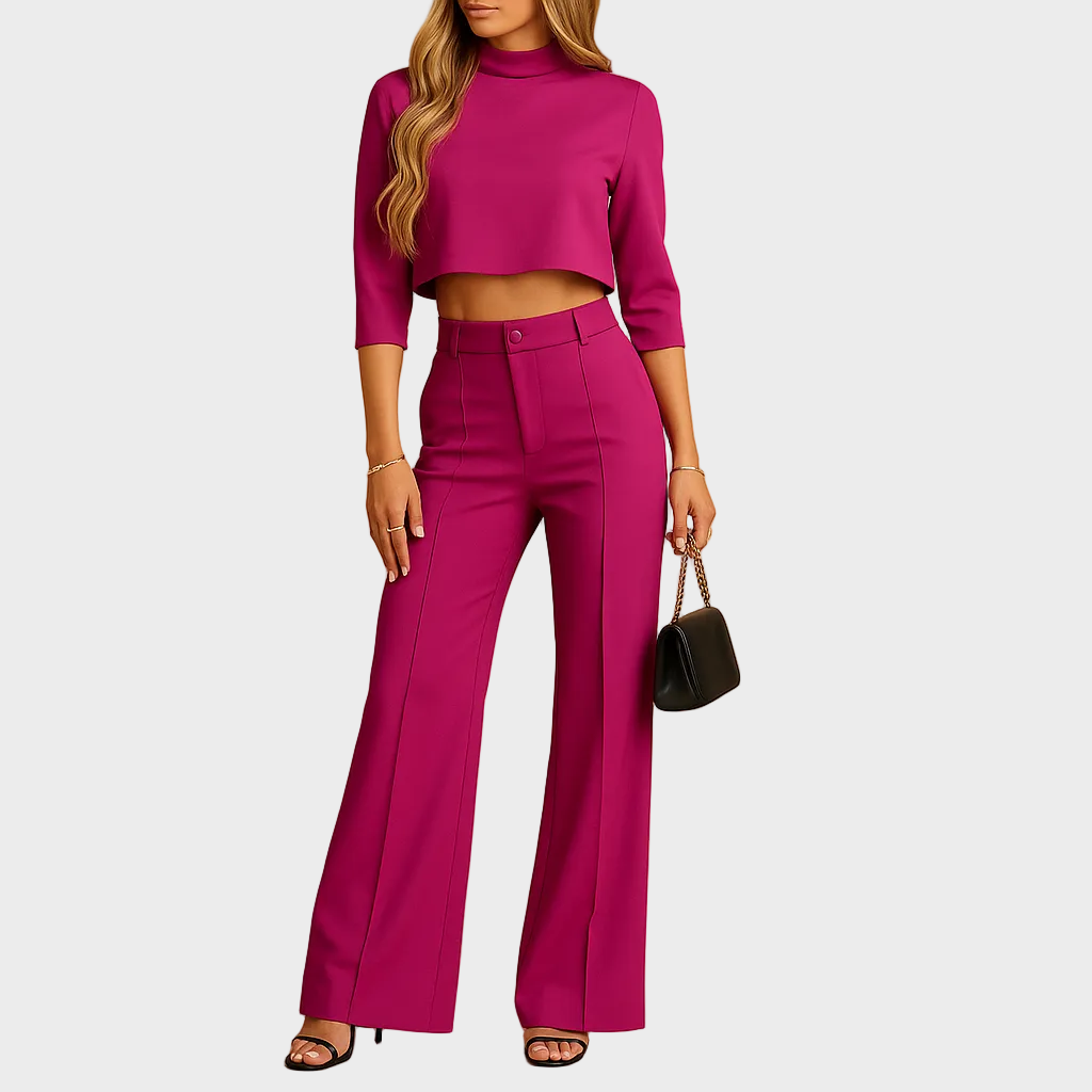Viona | Fitted Autumn Set with Top and Trousers for Women
